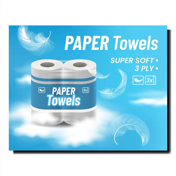 Πετσέτες χαρτιού Δημιουργικό διαφημιστικό banner διάνυσμα — Διανυσματικό Αρχείο
