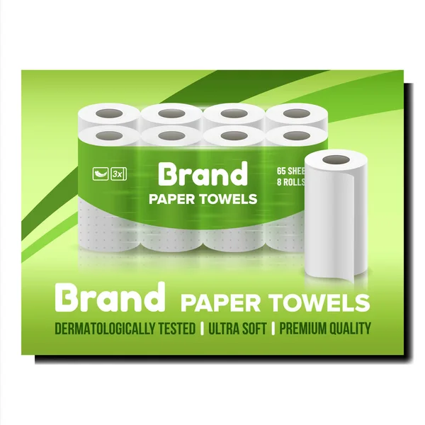 Toalhas de papel criativo promocional Poster Vector —  Vetores de Stock