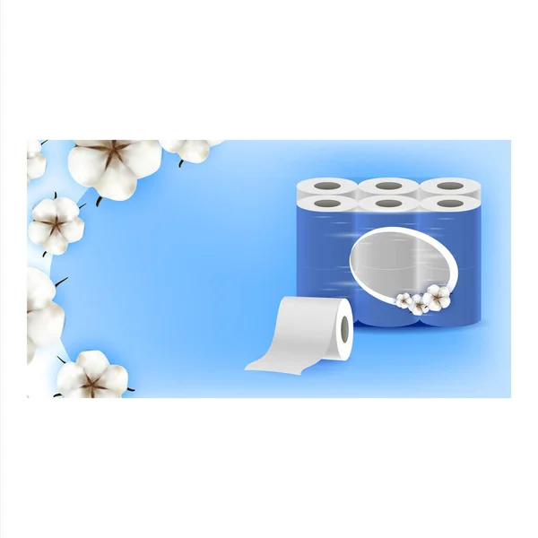 Süper Yumuşak Tuvalet Kağıt Destekleyici Sancak Vektörü — Stok Vektör