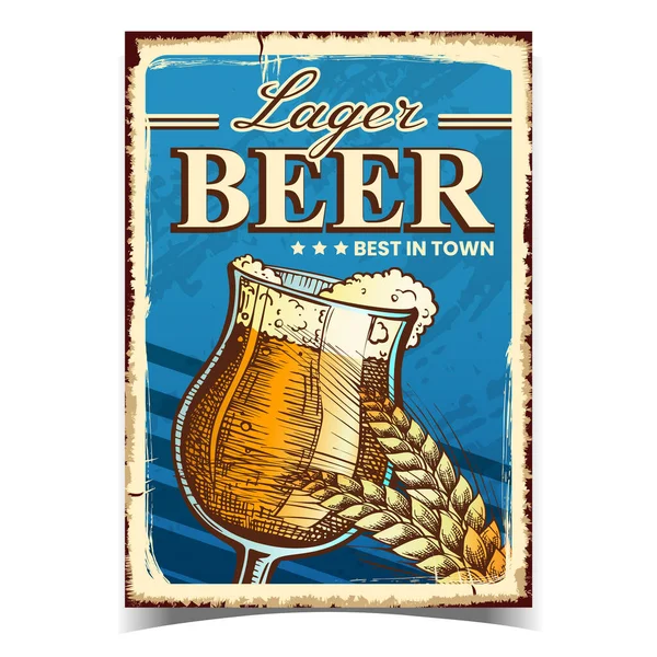 Lager Beer Creative Reklama Banner Vector — Wektor stockowy