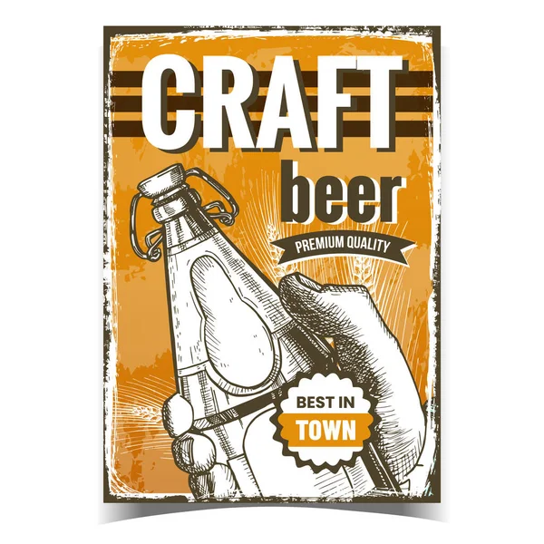 Craft Beer Creative Advertising Plakát vektor — Stockový vektor