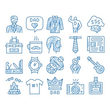 Baba Baba Baba ikonu elle çizilmiş illüstrasyon