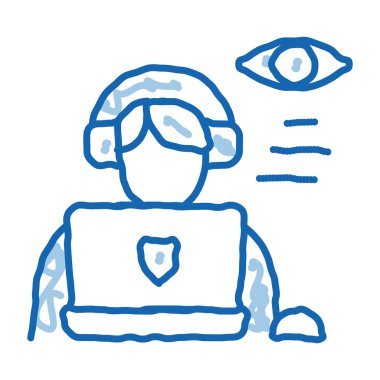 Avukat ve polis el çizimi ikonu çizdi