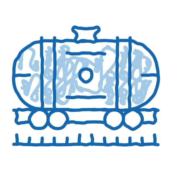 Gas tank doodle pictogram hand getekend illustratie — Stockvector