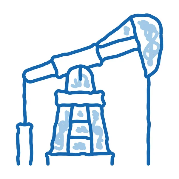 Перекачка газа с иконки ручной работы башни рисунок — стоковый вектор