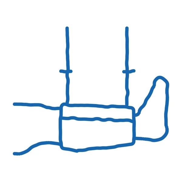 கால் பிரேஸ் doodle ஐகான் கையால் வரையப்பட்ட விளக்கம் — ஸ்டாக் வெக்டார்