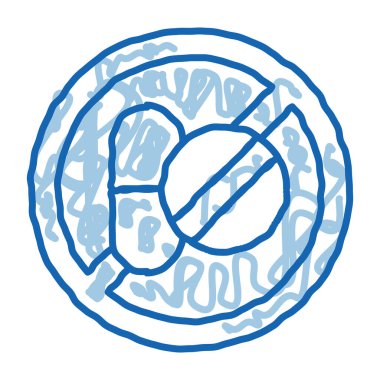 Alerjen Serbest İşaret Tıbbı taslak ikonu vektörü. El çizimi mavi çizgili sanat izole edilmiş sembol çizimi