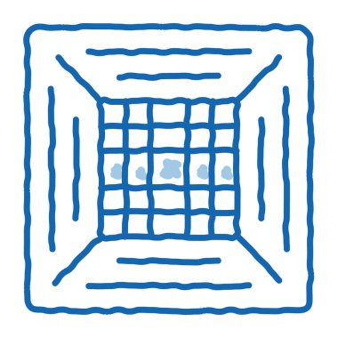 Ofis İklim Koşullandırıcısı taslak ikon vektörü. El çizimi mavi çizgili sanat izole edilmiş sembol çizimi