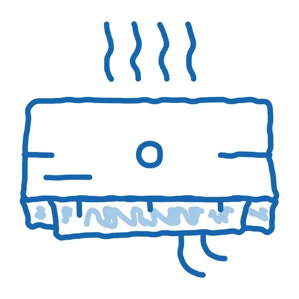 Σπασμένο Γραφείο Conditioner Διάνυσμα Εικονίδιο Χέρι Ζωγραφισμένα Μπλε Γραμμή Doodle — Διανυσματικό Αρχείο