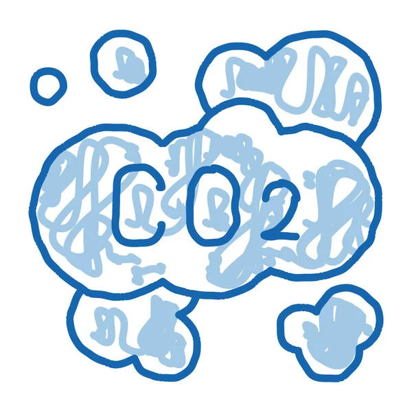 Co2 Smoulder Smoke Steam Air Sketch Icon Vektor Handgezeichnete Blaue — Stockvektor