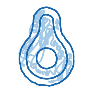 Sağlıklı Gıda Sebze Avokado taslak ikonu vektörü. El çizimi mavi çizgili sanat izole edilmiş sembol çizimi