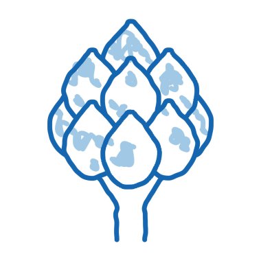 Sağlıklı Gıda Sebze Enginar taslak ikonu vektörü. El çizimi mavi çizgili sanat izole edilmiş sembol çizimi