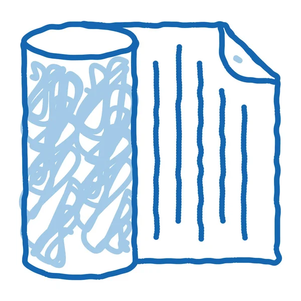 Wasserdichtes Material Serviette Skizze Symbol Vektor Handgezeichnete Blaue Doodle Linie — Stockvektor