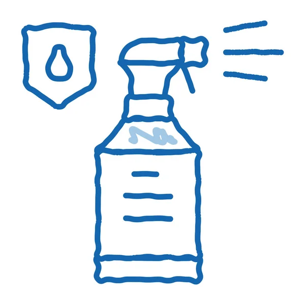 Wodoodporny Materiał Spray Szkic Wektor Ikony Ręcznie Rysowane Niebieski Doodle — Wektor stockowy