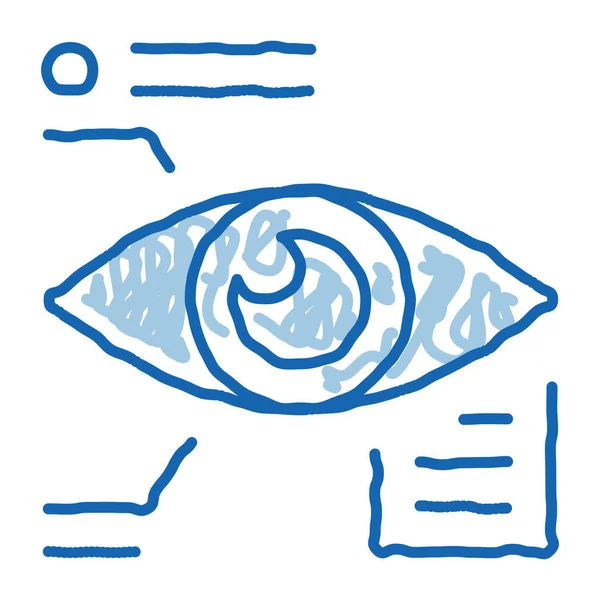 Eye Biometric Data Information Sketch Icon Vector Hand Drawn Blue — Stock Vector