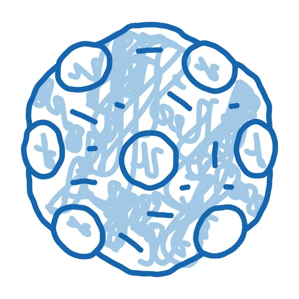 Laboratorio Microscópico Bacterium Sketch Vector Icono Dibujado Mano Azul Garabato — Archivo Imágenes Vectoriales