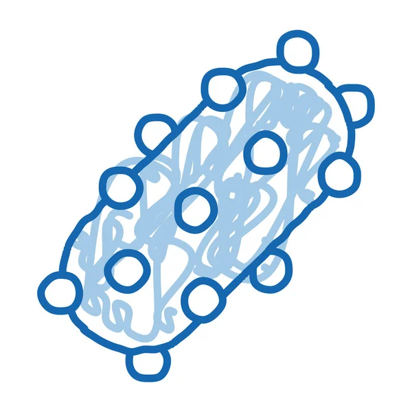 Virus Patógeno Elemento Bosquejo Icono Vector Dibujado Mano Azul Garabato — Archivo Imágenes Vectoriales