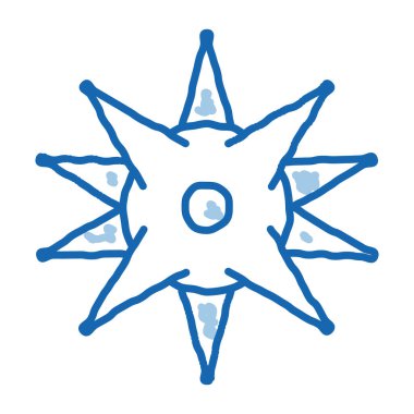 Sözde Organizma Patojen taslak ikon vektörü. El çizimi mavi çizgili sanat izole edilmiş sembol çizimi