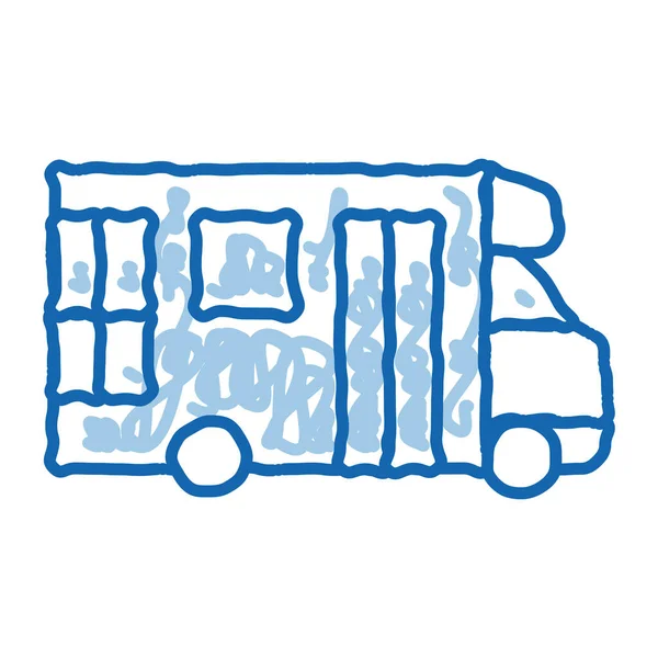 Openbaar Vervoer Paratransit Schets Icoon Vector Handgetekende Blauwe Doodle Lijn — Stockvector