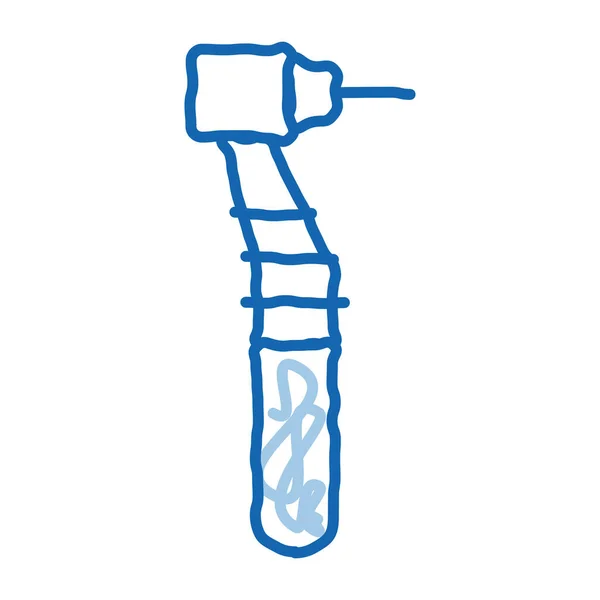 腫瘍学歯医者リーマーのスケッチアイコンベクトル 手描きの青いドアラインアート隔離されたシンボルイラスト — ストックベクタ