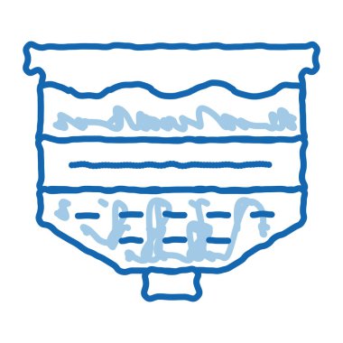Benchboard Su Tedavi Sistemi taslak ikon vektörü. El çizimi mavi çizgili sanat izole edilmiş sembol çizimi