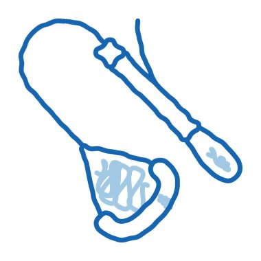 Yükseklik Metalik Aygıtı, kabza taslak ikon vektörü. El çizimi mavi çizgili sanat izole edilmiş sembol çizimi