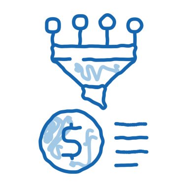 Huni Mali Bilgi Toplama Skeç ikon vektörü. El çizimi mavi çizgili sanat izole edilmiş sembol çizimi