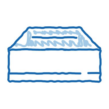 Taşıyıcı Ambalaj Elemanı taslak ikon vektörü. El çizimi mavi çizgili sanat izole edilmiş sembol çizimi