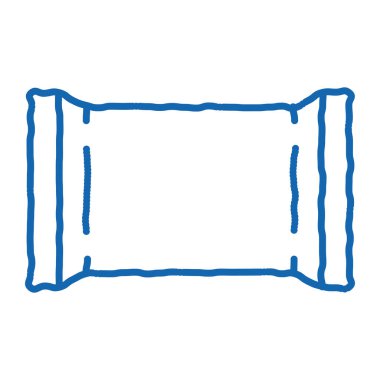 Boş Polymer Paketleme Çikolata Çizim ikonu vektörü. El çizimi mavi çizgili sanat izole edilmiş sembol çizimi