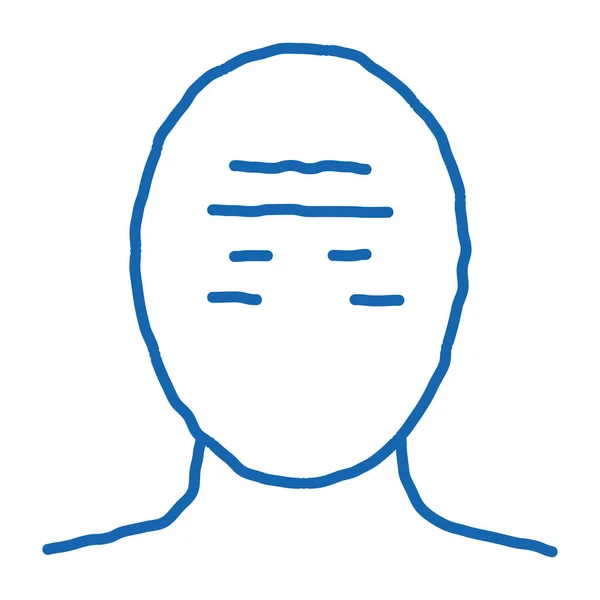 テンション バンド スクイーズヘッドキャッシュ スケッチ アイコン ベクトル 手描きの青いドアラインアート隔離されたシンボルイラスト — ストックベクタ