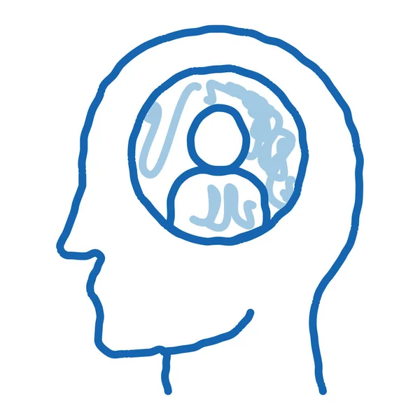 Πρόσωπο Avatar Άνθρωπος Silhouette Mind Διάνυσμα Εικονίδιο Χέρι Ζωγραφισμένα Μπλε — Διανυσματικό Αρχείο