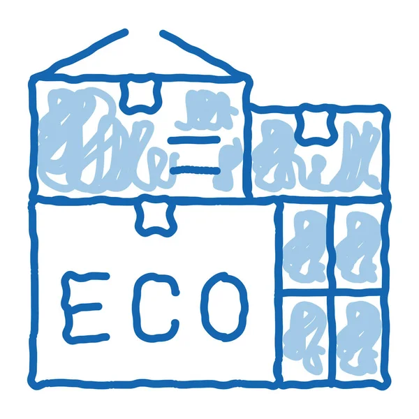 Eco Reciclar Material Contenedor Embalaje Bosquejo Icono Vector Dibujado Mano — Vector de stock