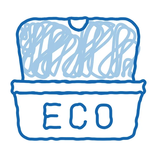 Paquete Material Ecológico Para Vector Icono Boceto Street Food Dibujado — Archivo Imágenes Vectoriales