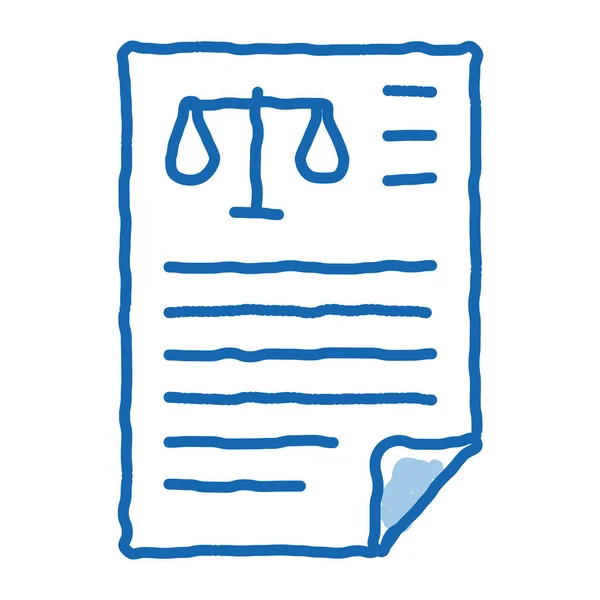 Scales Law Judgement Sketch Icon Vector Hand Drawn Blue Doodle — Stock Vector