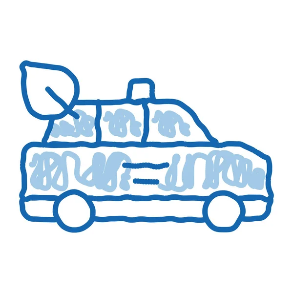Online Taxi Náčrtek Ikony Vektor Ručně Kreslená Modrá Čára Výtvarné — Stockový vektor