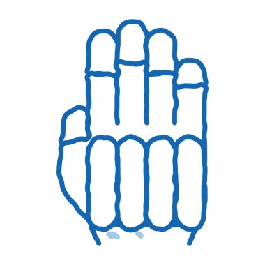 Koruyucu Eldiven taslak ikonu vektörü. El çizimi mavi karalama çizgisi Koruyucu Eldiven işareti. izole edilmiş sembol çizimi