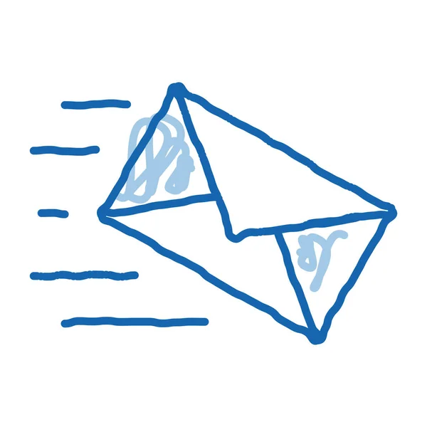 Mail Letter Postal Transportation Company Schizzo Icona Vettore Disegnato Mano — Vettoriale Stock