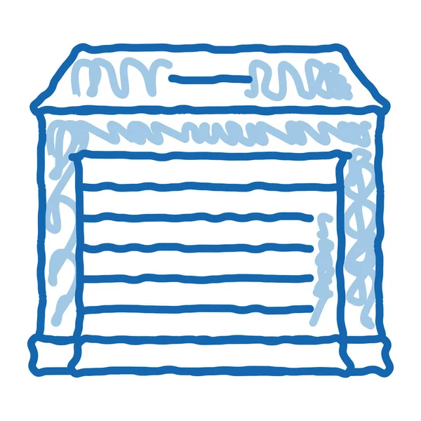 Garagenskizze Icon Vektor Handgezeichnetes Blaues Doodle Line Art Garage Zeichen — Stockvektor