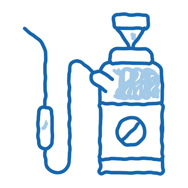 Chemical Extinguisher Esboço Ícone Vetor Mão Desenhado Azul Doodle Linha —  Vetores de Stock