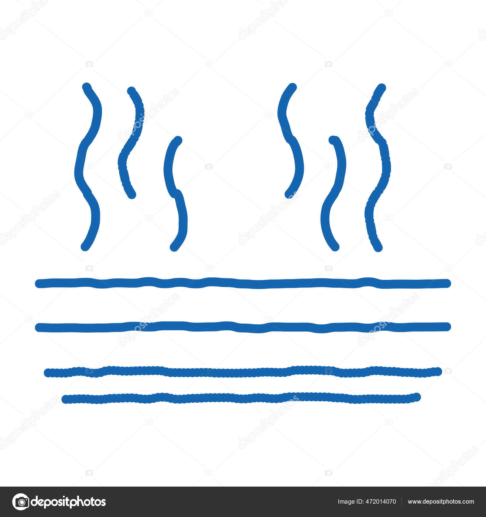 Evaporation Sketch Icon Vector Hand Drawn Blue Doodle Line Art Stock