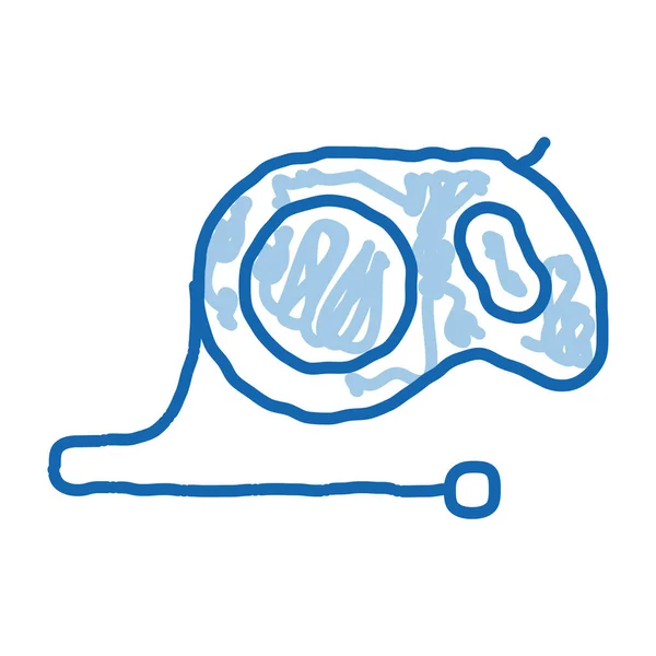 ハンドリーシュのスケッチアイコンベクトル 手描きの青いドアラインアートハンドリーシュサイン 孤立したシンボルイラスト — ストックベクタ