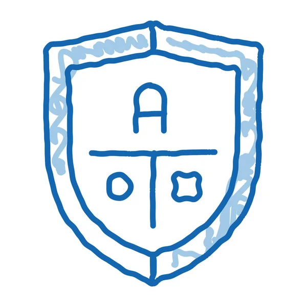 Academy Emblem Logo Esboço Ícone Vetor Mão Desenhado Azul Doodle —  Vetores de Stock