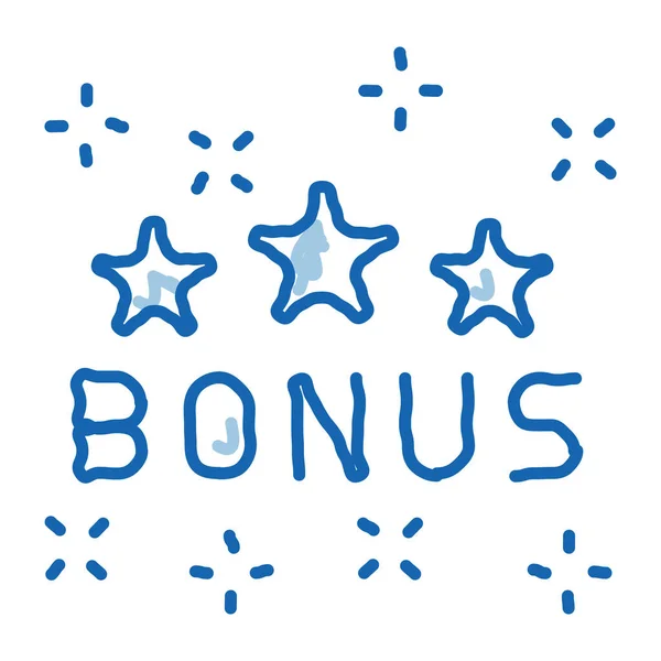 Bonus Star Logo Vector Icono Boceto Dibujado Mano Azul Garabato — Vector de stock