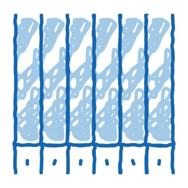 Jogging Koşucuları Üst Görünüm taslak ikon vektörü. El çizimi mavi karalama çizgisi Koşucular Top View tabelası. izole edilmiş sembol çizimi