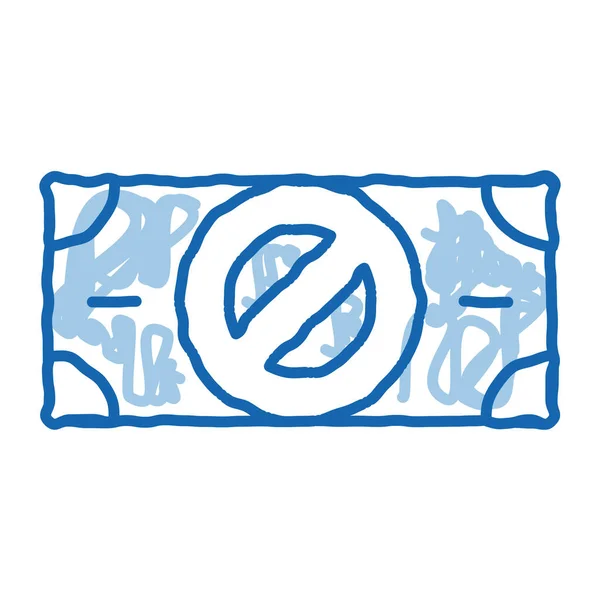 Logo Çizim Simgesi Vektörü Olmadan Sahte Banknotlar Çizimi Mavi Karalama — Stok Vektör