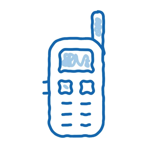 Telefone Celular Símbolo Esboço Ícone Vetor Mão Desenhado Azul Doodle —  Vetores de Stock