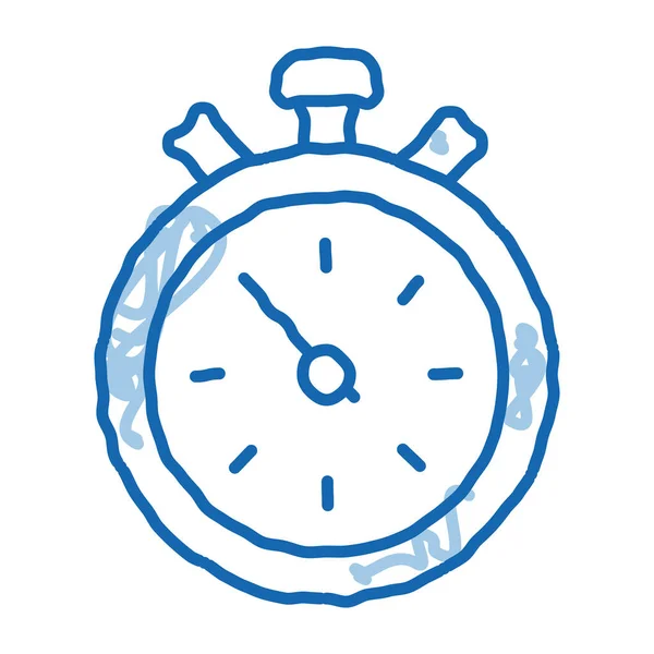 Wettbewerb Sport Stopwatch Skizze Symbol Vektor Handgezeichnetes Blaues Doodle Line — Stockvektor