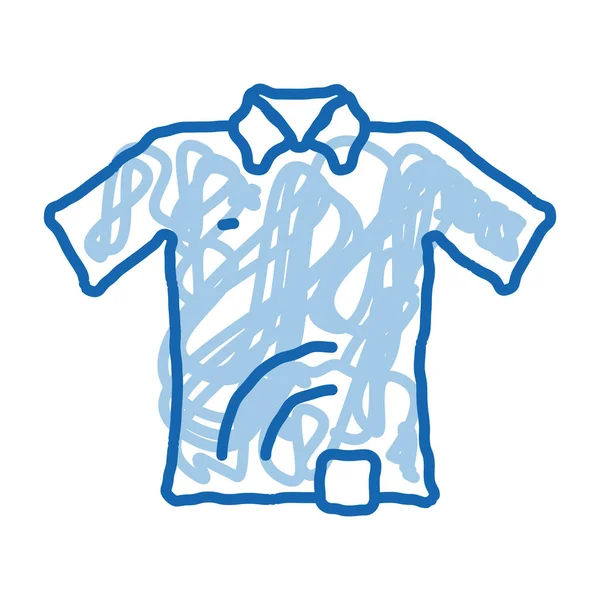 Tričko Ikonovým Vektorem Náčrtu Signálního Senzoru Ručně Kreslené Modré Tričko — Stockový vektor