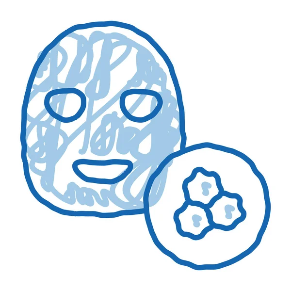 Πρόσωπο Μάσκα Honeycomb Διάνυσμα Εικονίδιο Ζωγραφική Ζωγραφισμένη Στο Χέρι Μπλε — Διανυσματικό Αρχείο