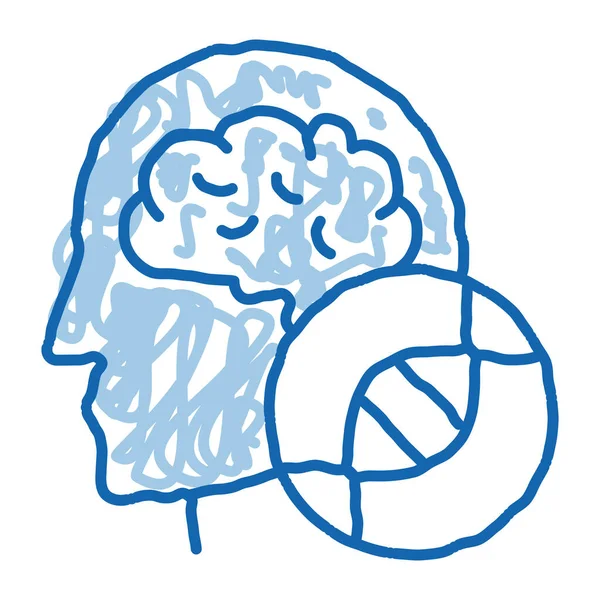 Man Head Brain Molecule Bosquejo Vector Icono Señal Molécula Cerebro — Vector de stock